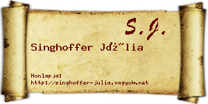 Singhoffer Júlia névjegykártya